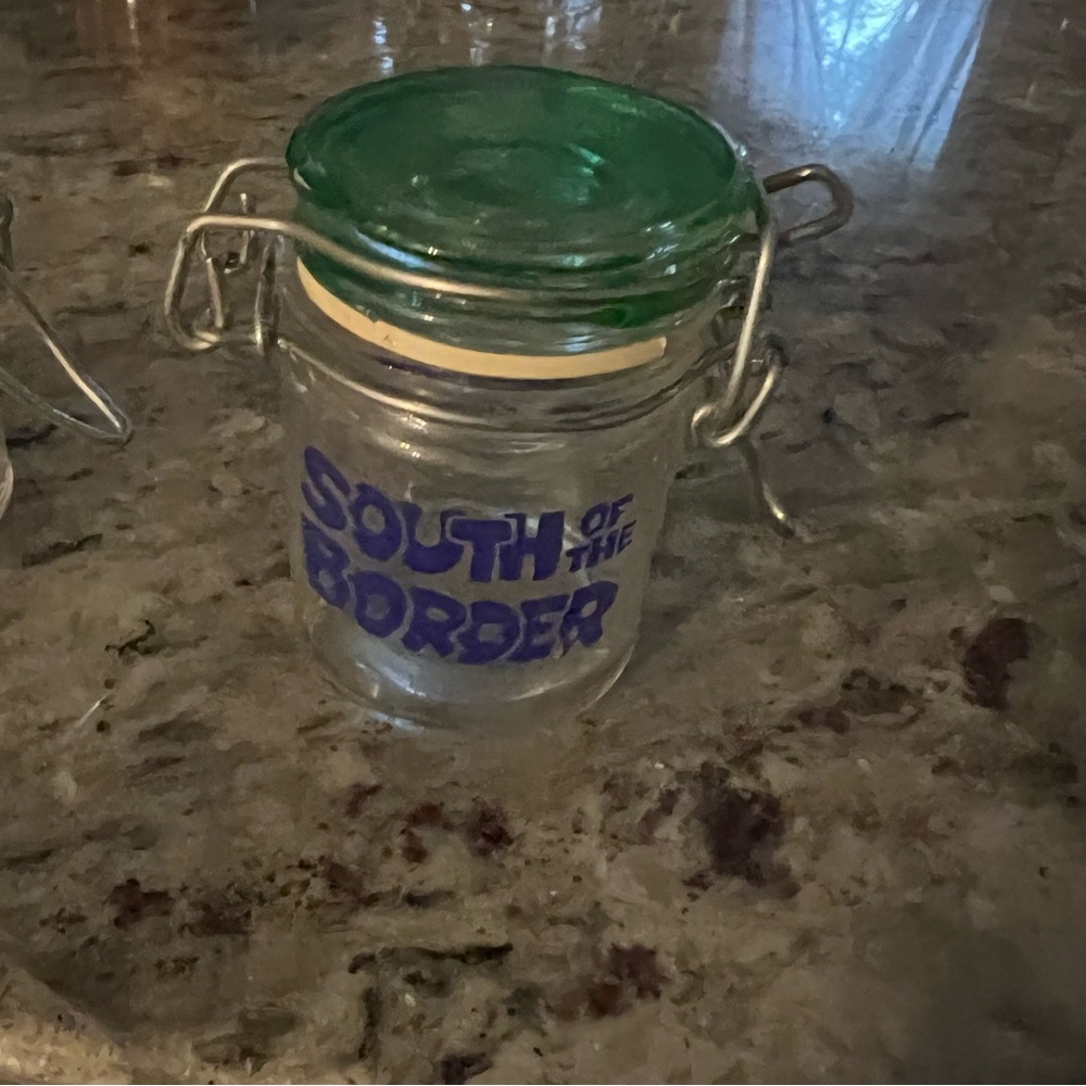 South of the Border Glass Jar with Green Lid